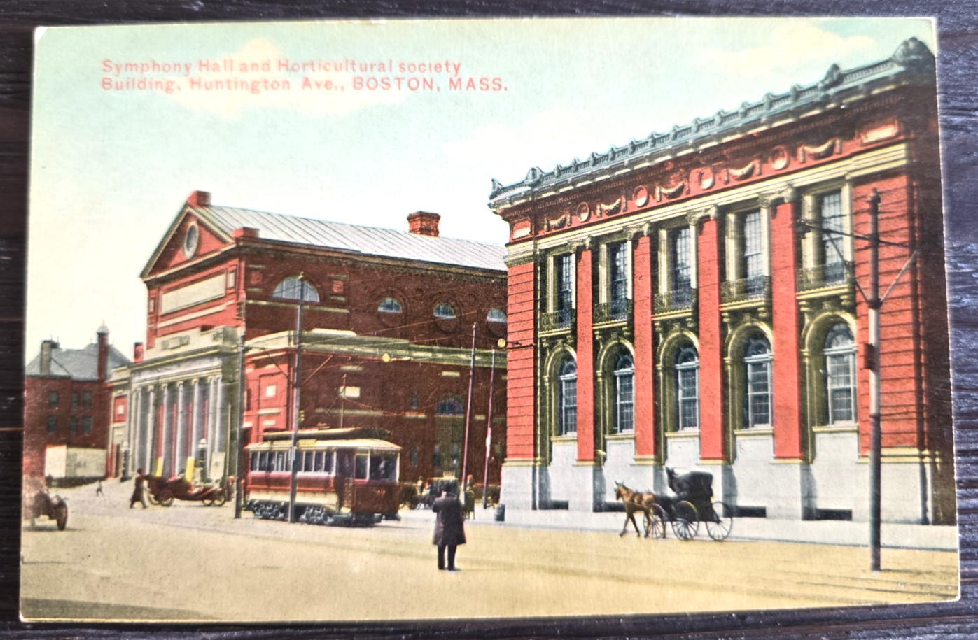 C. 1910 Postcard Symphony Hall Horticulture Society Building Boston MASS