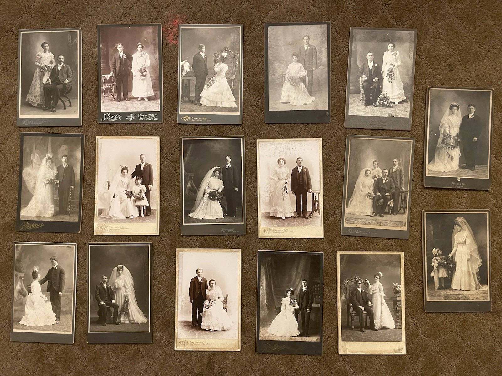 17 Antique Wedding Cabinet Card Photos  Milwaukee Wisconsin Studios Vintage