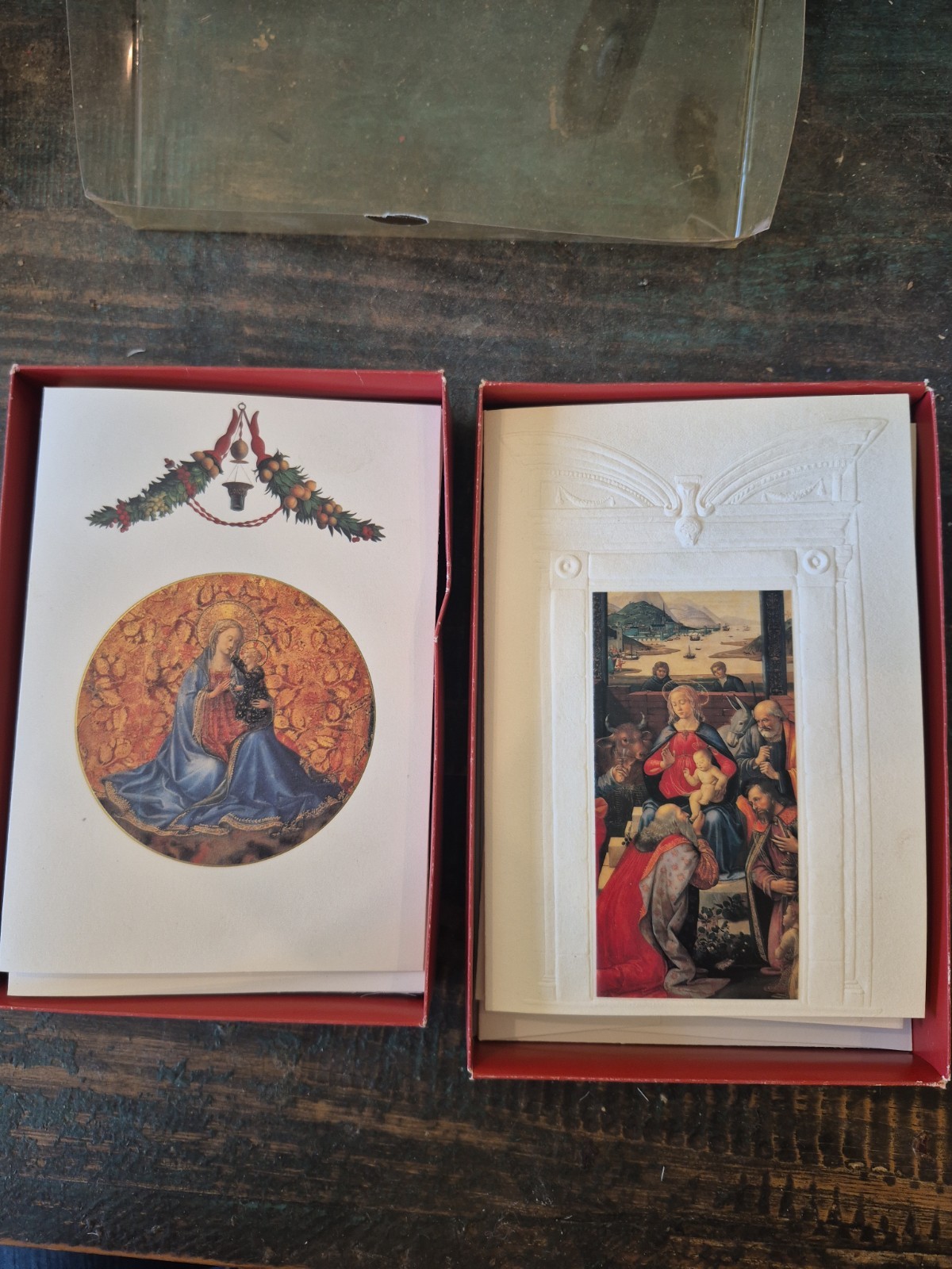 2 Sets Total Of 8 Vintage Embossed Christmas Cards Gruppo Barbieri Firenze Italy