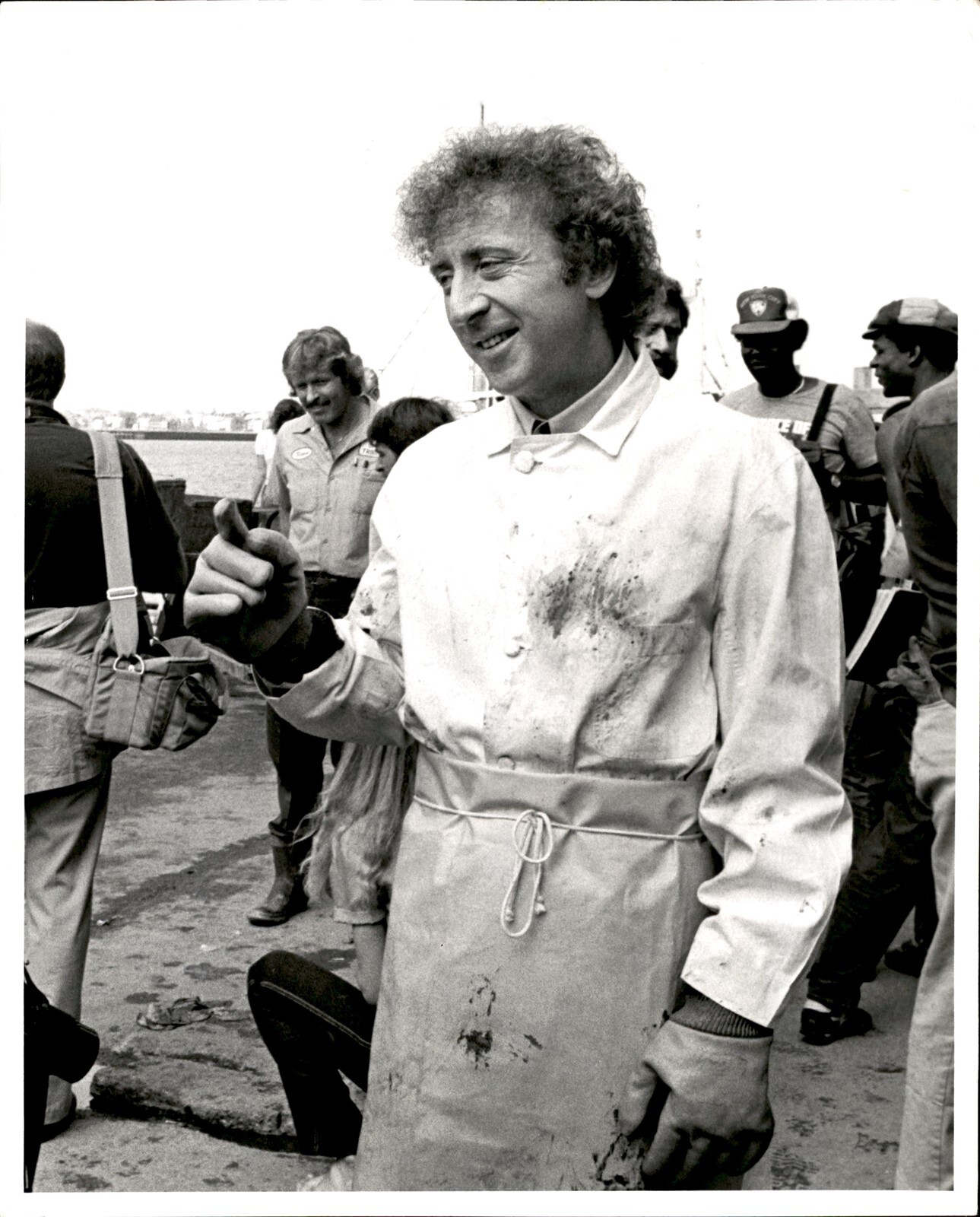 LD315 Original Photo GENE WILDER on BOSTON FISH PIER Filming HANKY PANKY Scene