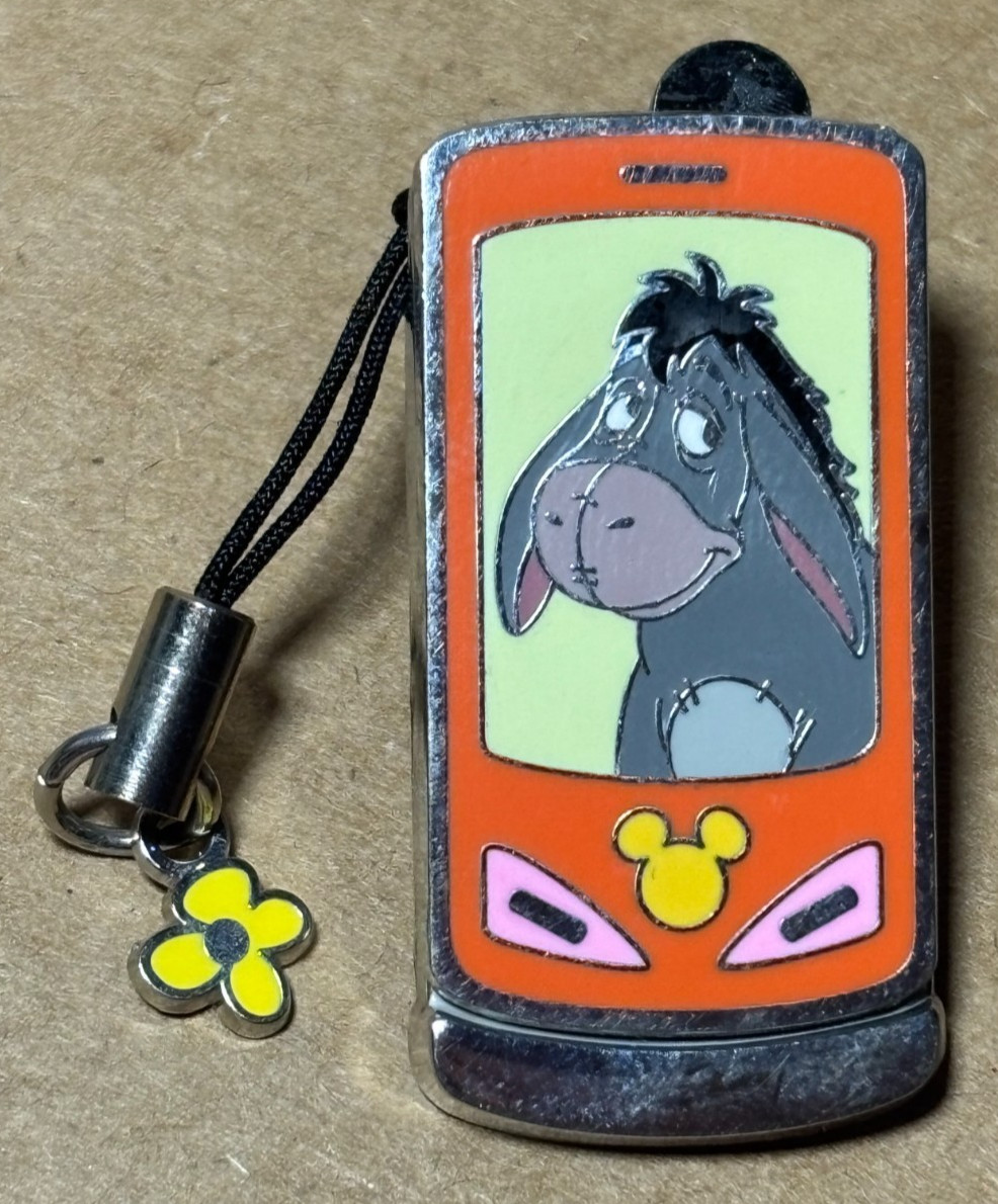 Disney 2008 EEYORE Slide Cell Phone Pin Winnie the Pooh RARE VHTF
