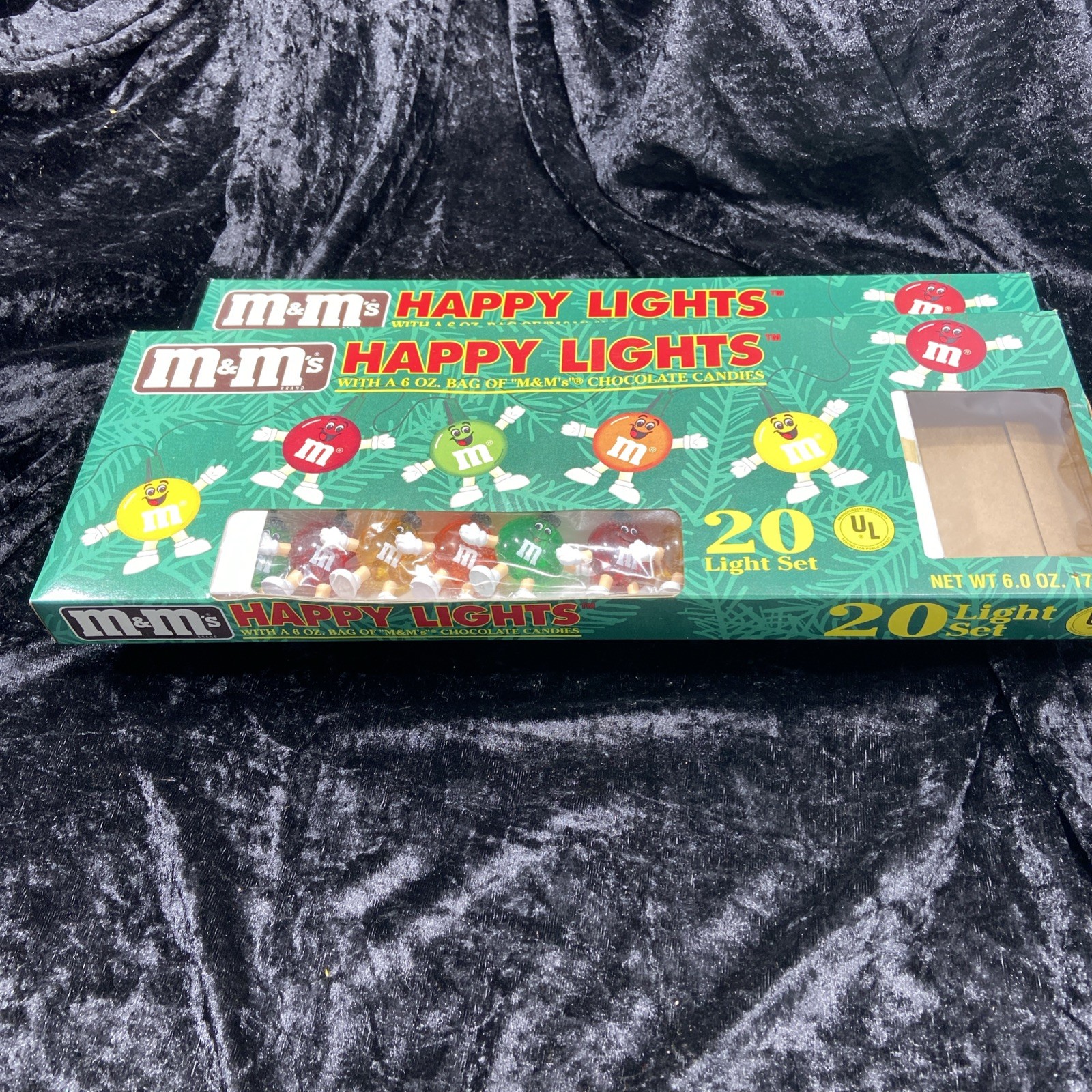 Vintage M&M's Happy Christmas Light 2 Sets 20 Bulbs Multicolor Tree Lights -1996