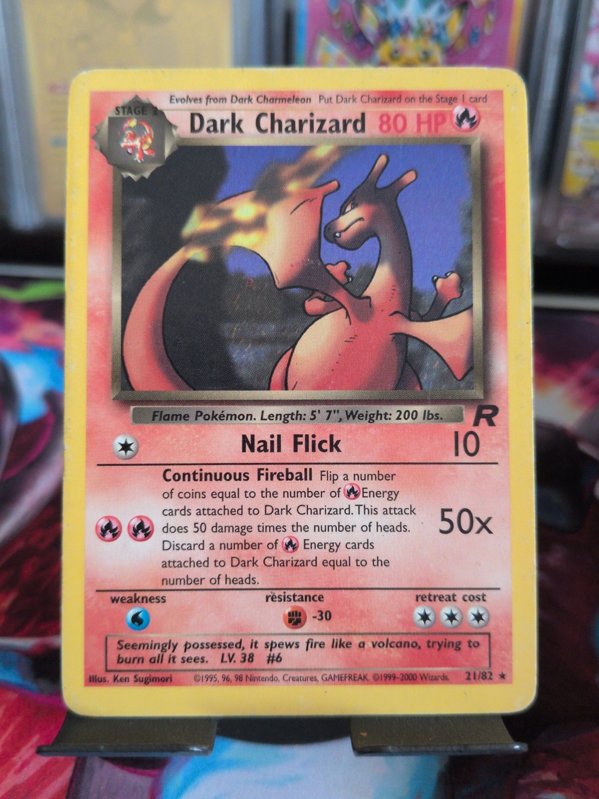 Pokemon Dark Charizard Rare Team Rocket Card 21/82 Non holo - PLAYED