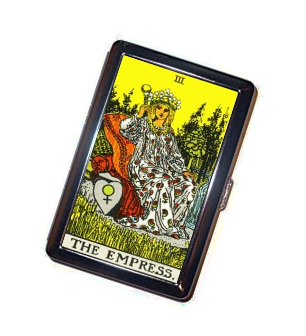 Tarot THE EMPRESS Cigarette Case Handmade retro Metal Wallet