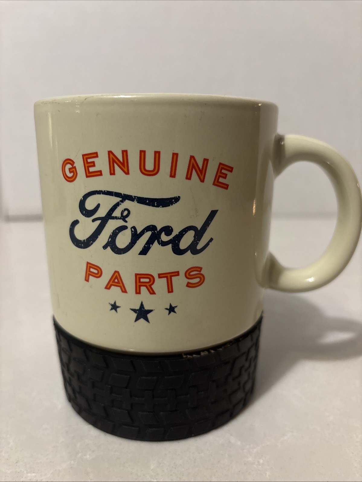 Ford “Genuine Ford PARTS” ceramic coffee mug Promotional With Tire Ships W/ Care