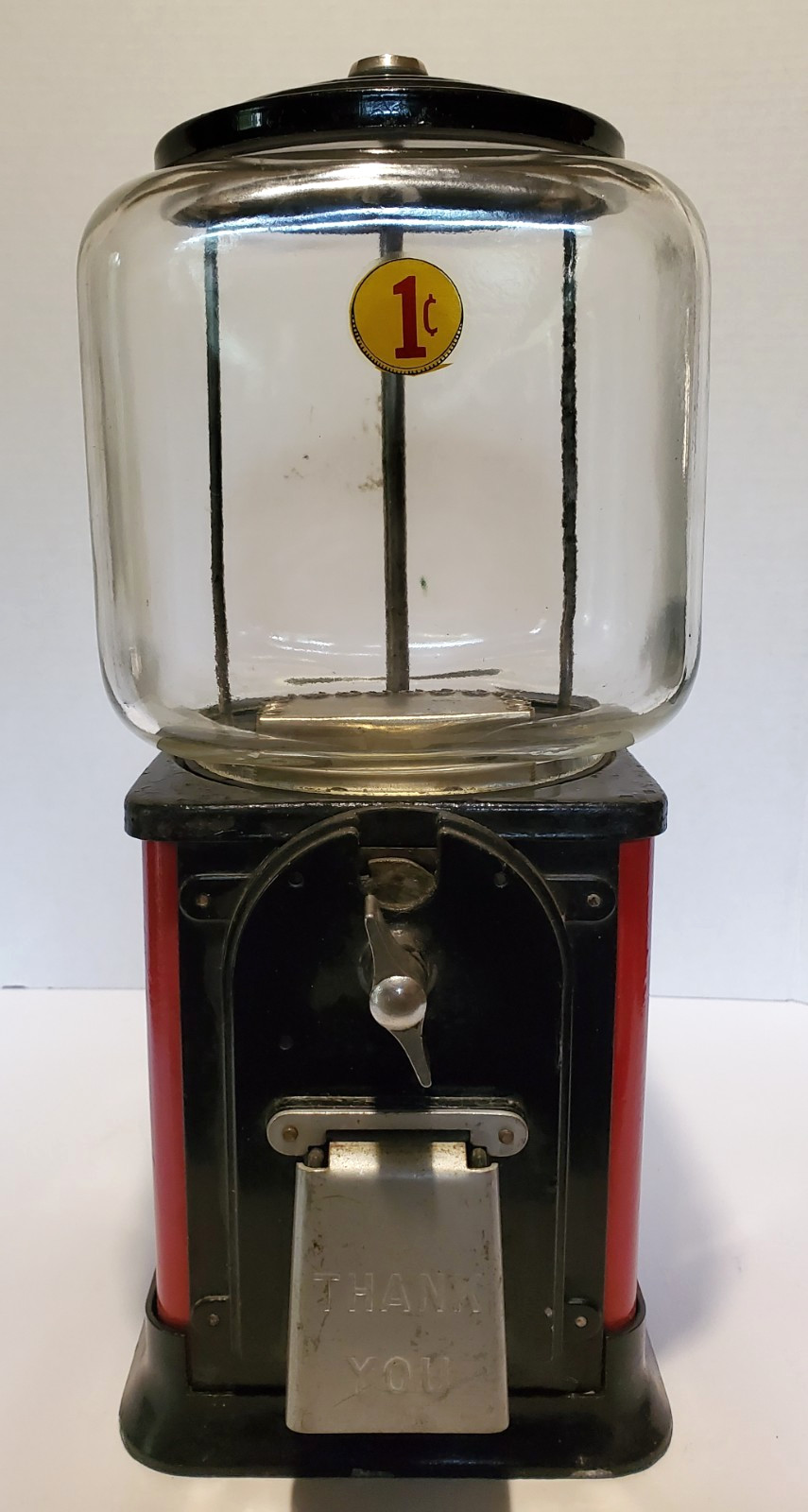 Victor Topper Square Glass 1 Penny Gumball Machine 1950's