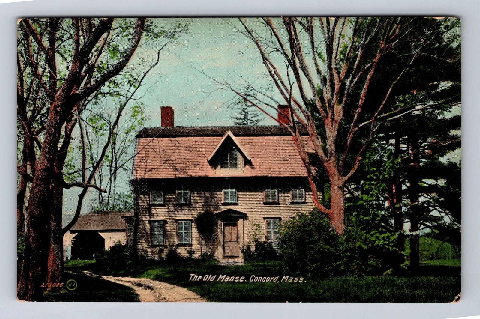 Concord MA-Massachusetts, Scenic View old Manse, Antique Vintage Postcard
