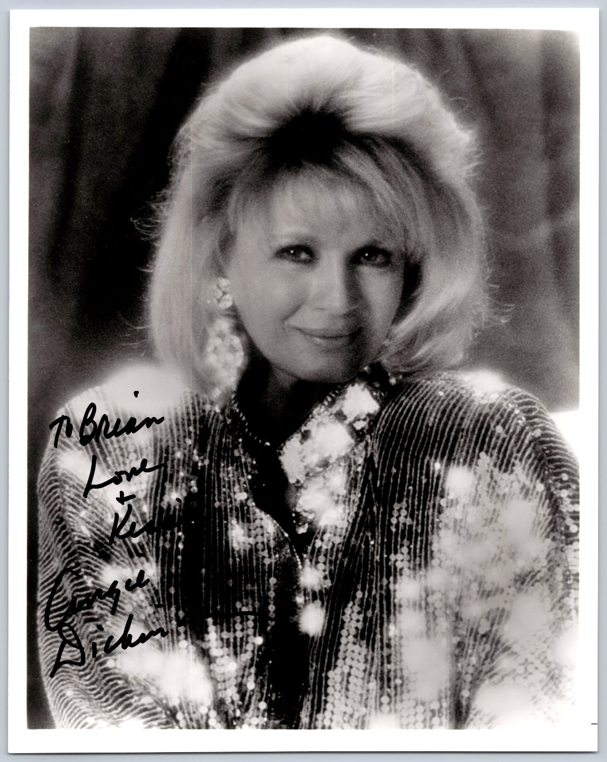 Angie Dickinson Hand-Signed Autograph Photograph Dedicated Vintage B&W Photo