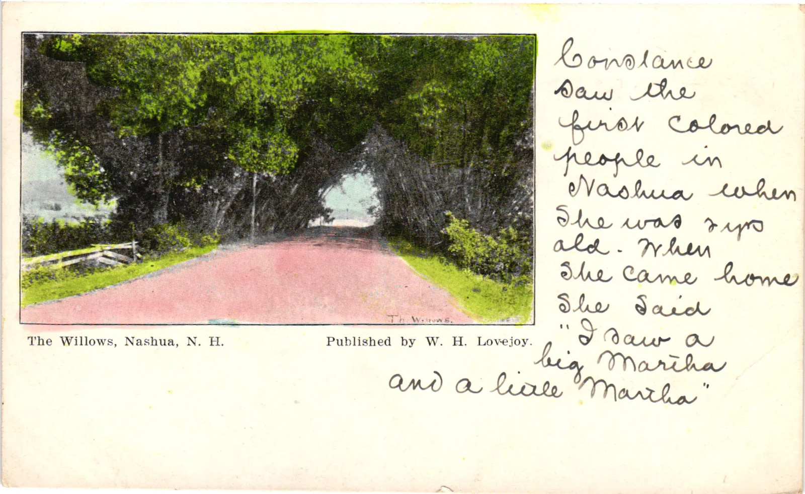 Vintage Postcard- The Willows, Nashua, N. H