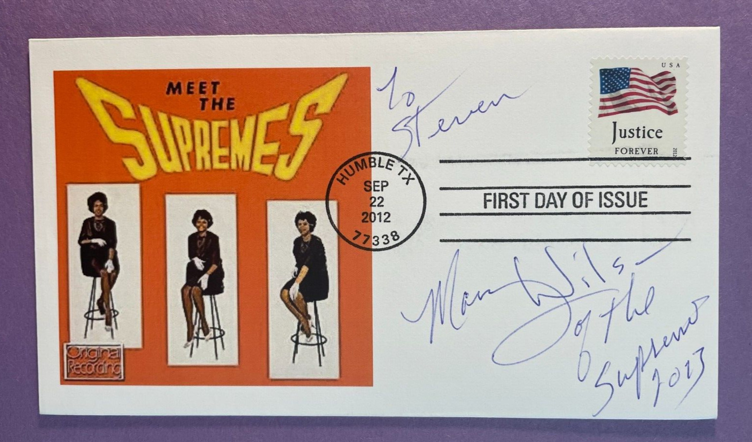 SIGNED MARY WILSON FDC AUTOGRAPHED FIRST DAY COVER - THE SUPREMES