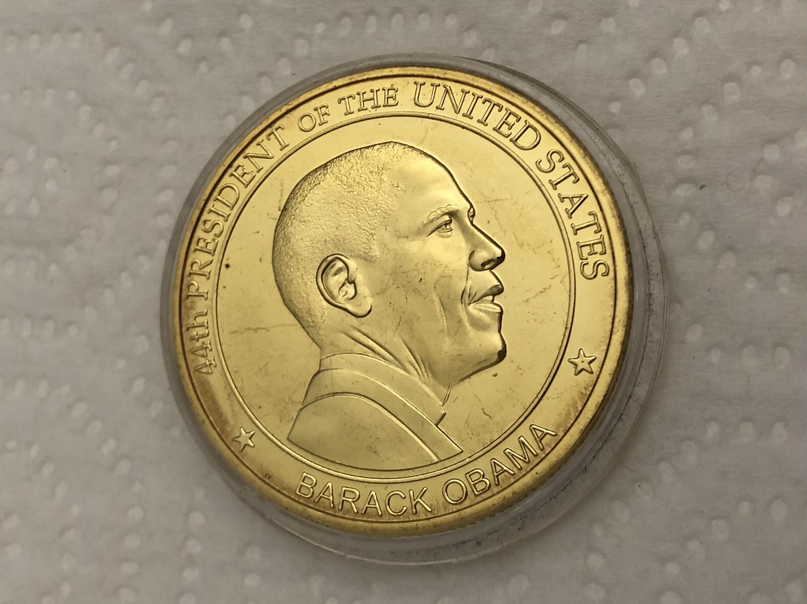 OBAMA CHALLENGE COIN PRESIDENT BARACK USA GOLD EAGLE SEAL DEMOCRAT MILITARY New