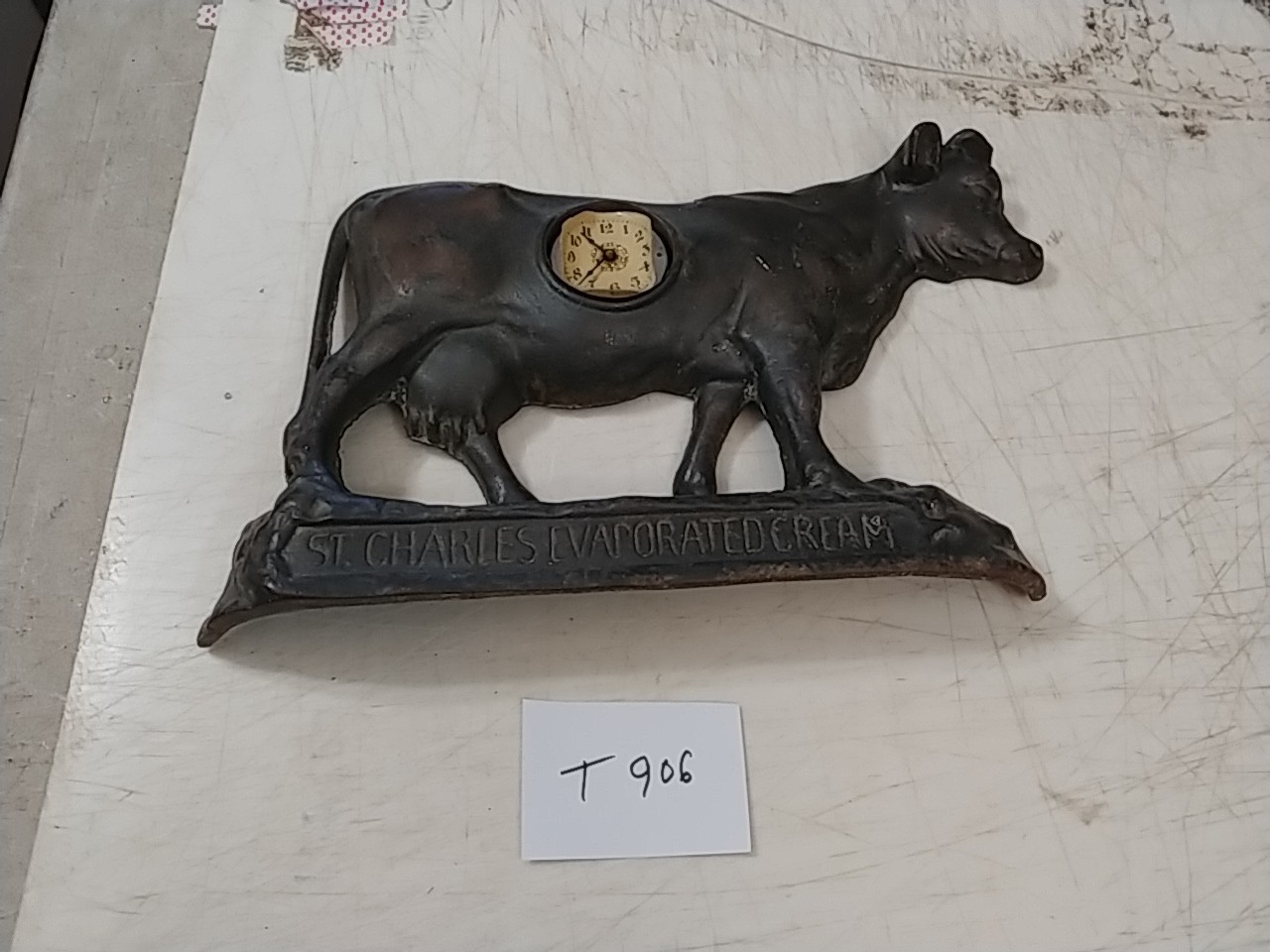ANTIQUE ST. CHARLES EVAPORATED CREAM CAST IRON COW TO RESTORE