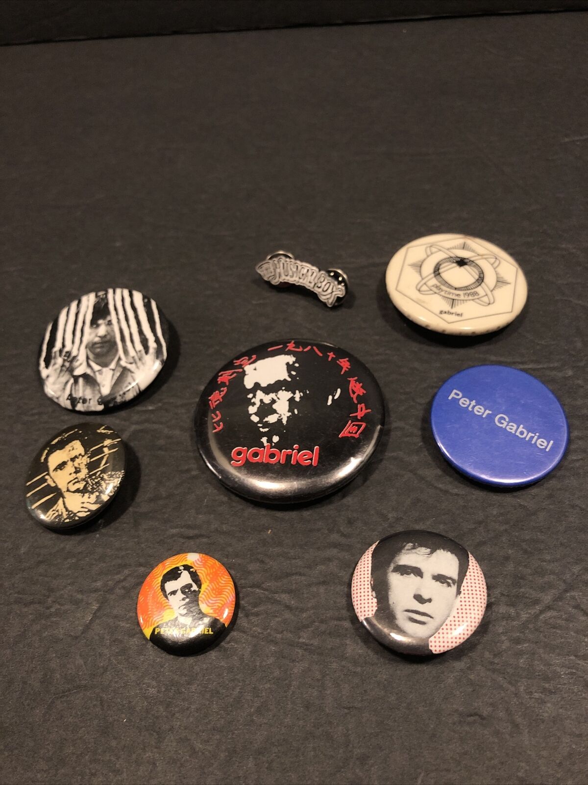 Lot of 7 Vintage Peter Gabriel Buttons Badges Pins Melt Playtime See Pics