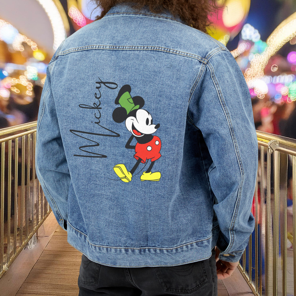 Vintage 90s style Mickey Mouse Denim Jacket Unisex S M L XL XXL 