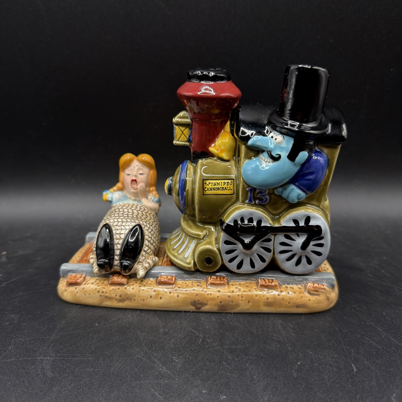 Vtg Star Jars Snidely Whiplash & Nell Train Salt & Pepper Shakers Limited Rare