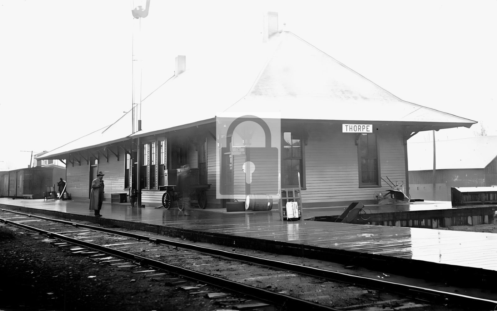 Railroad Train Station Depot Soo Line Thorpe Wisconsin WI