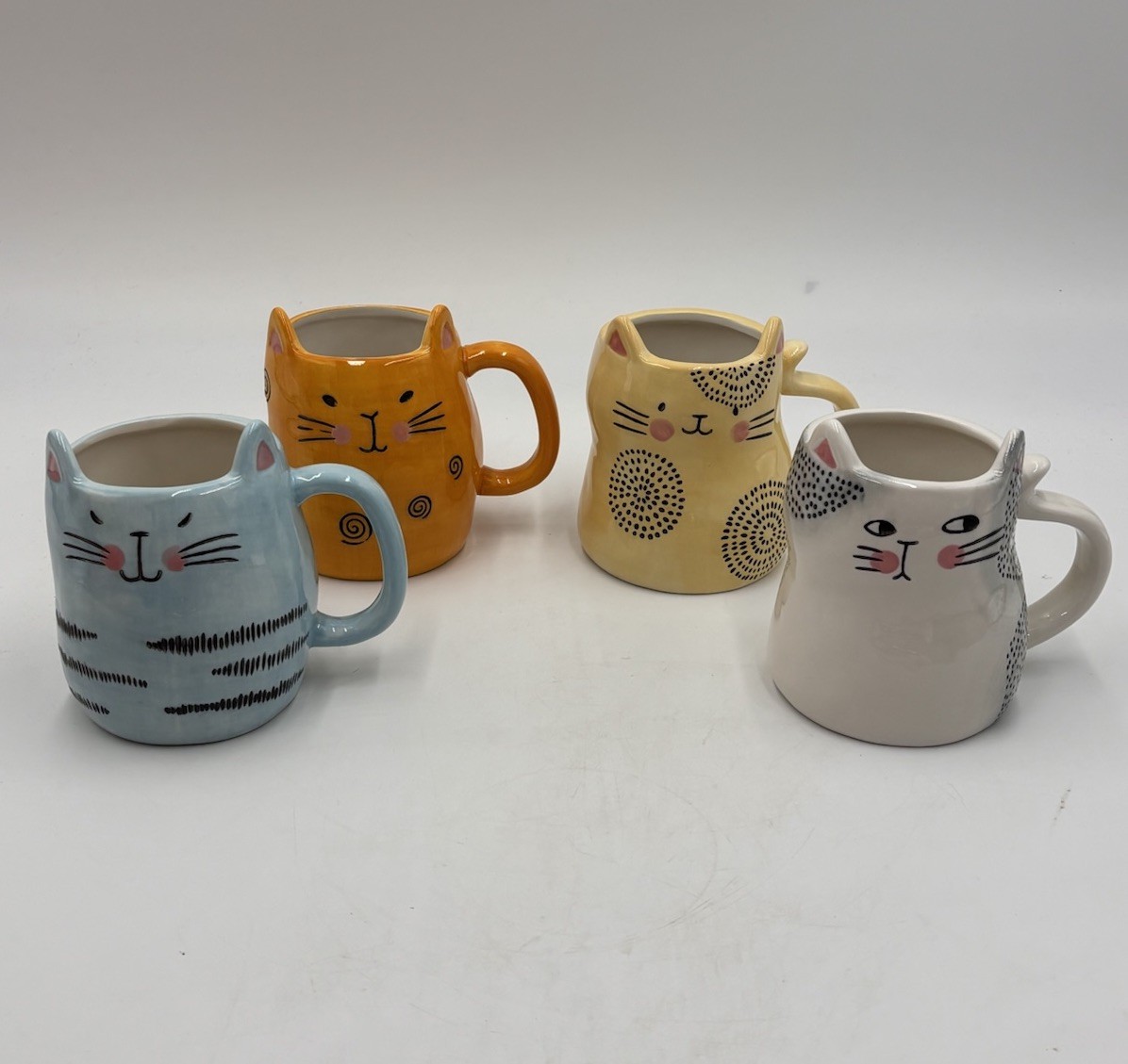 Set Of 4 BICO Cat Coffee Tea Ceramic Mugs Cups Different Colors Fun Set Of 4 BICO Cat Coffee Tea Ceramic Mugs Cups Different Colors Fun