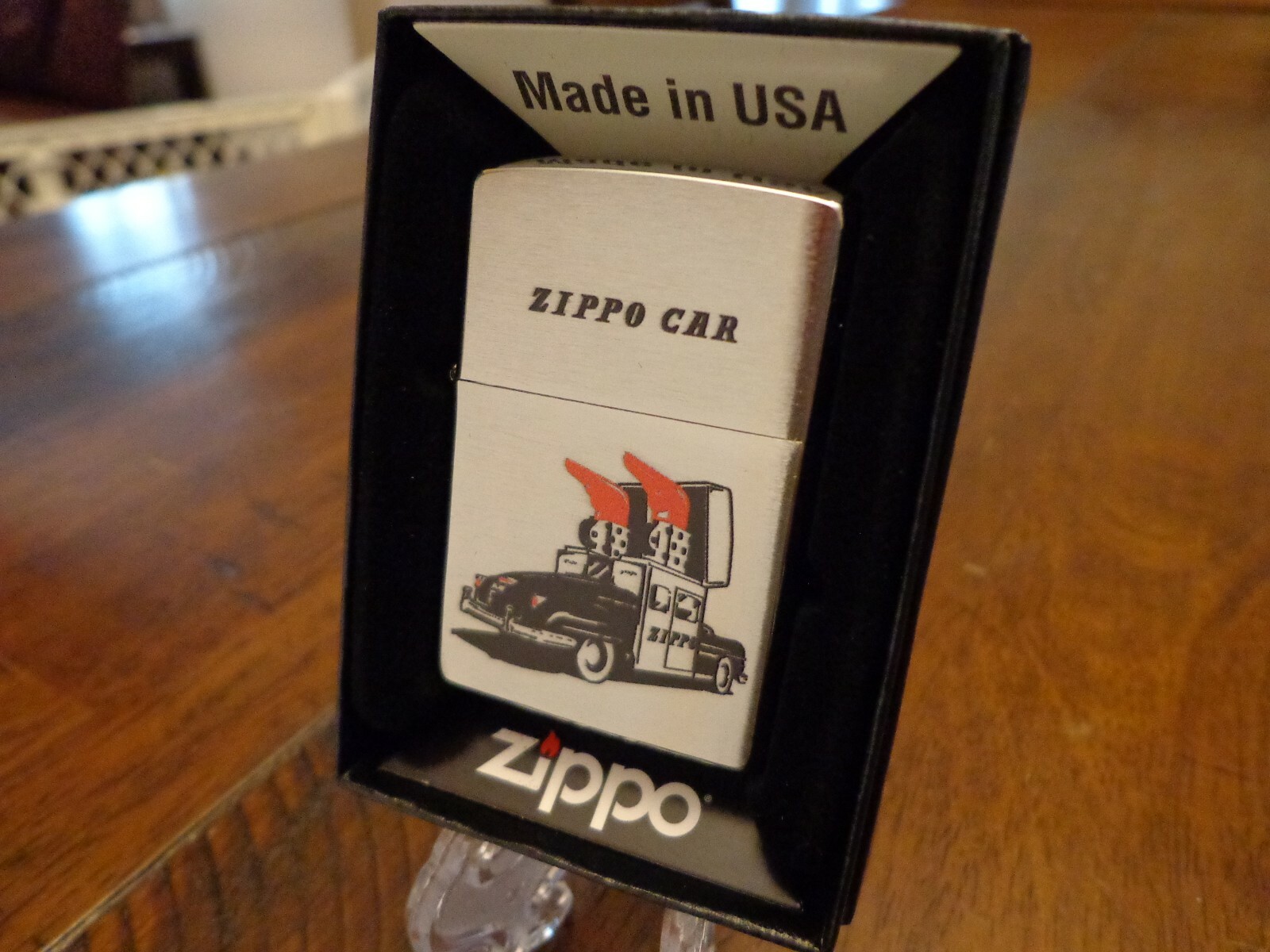 ZIPPO CAR REAR SIDE VIEW ZIPPO LIGHTER MINT IN BOX