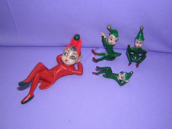 4 Vintage Christmas Elf Pixie Hong Kong