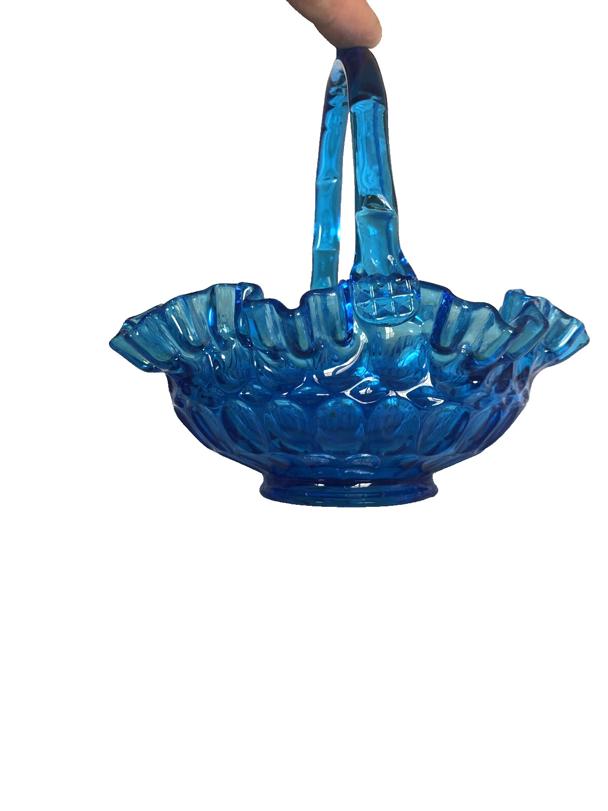 Vintage Estate Fenton Thumbprint Colonial Blue 8\