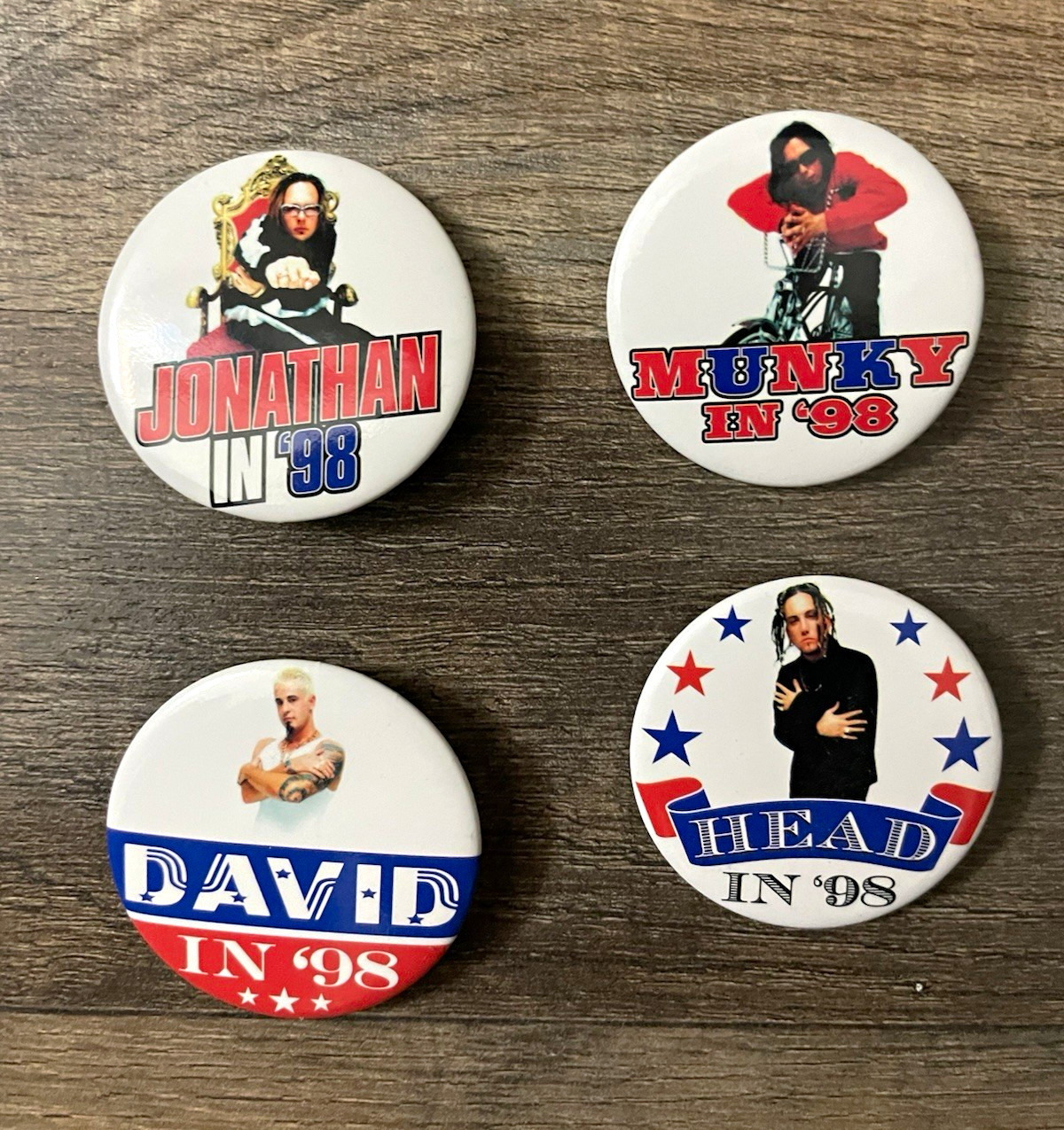 INCREDIBLY RARE KORN kampaign promotional buttons. Impossible to find pins