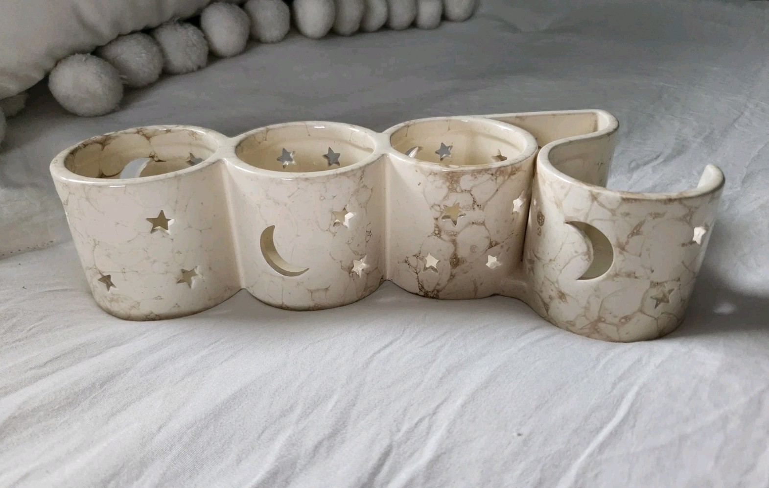Vintage Partylite Votive Candle Holder Galaxy 2000 Stars & Moon Celestial 