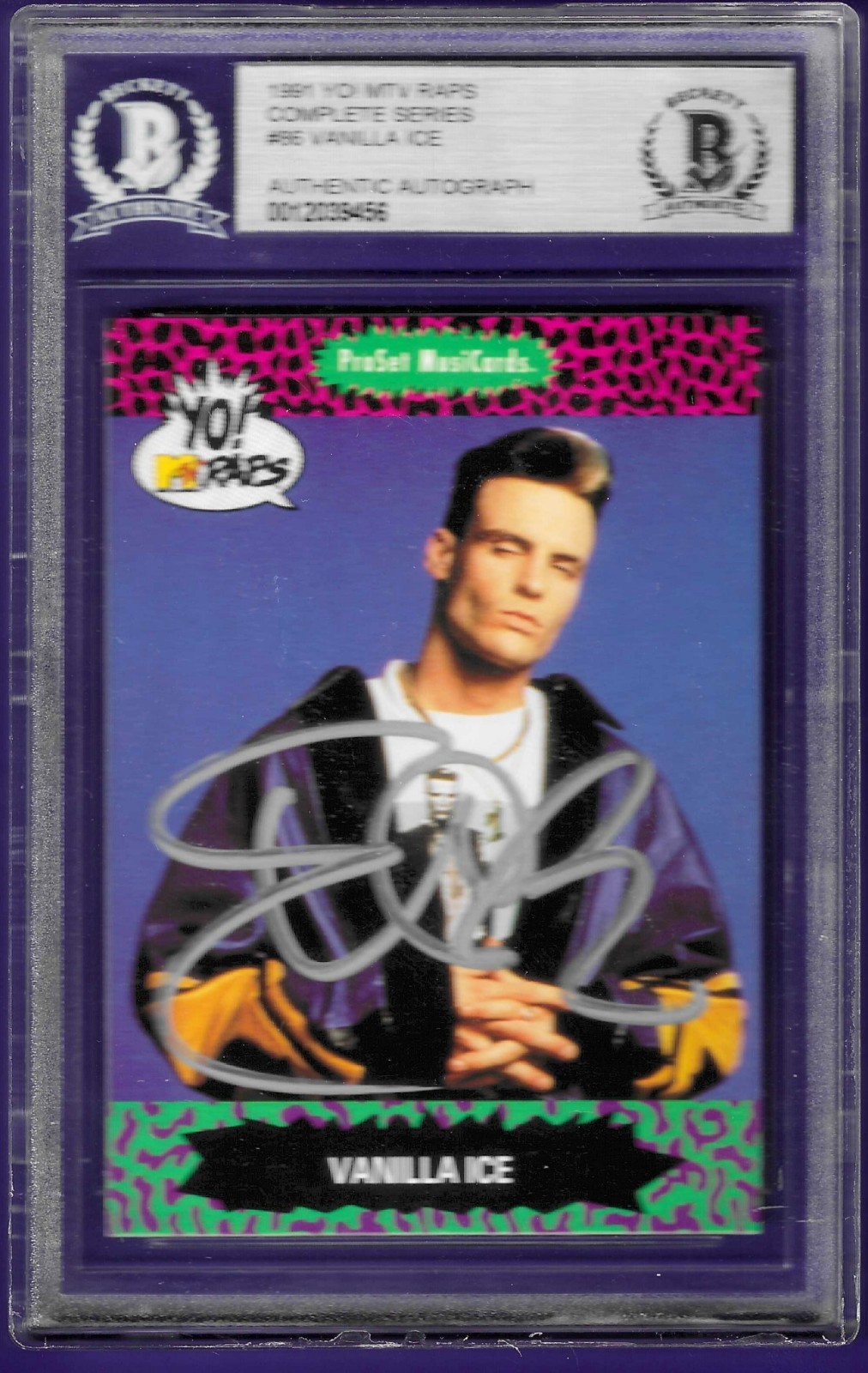 VANILLA ICE SIGNED 1991 YO MTV RAPS #86 BAS BGS AUTHENTIC AUTOGRAPH AUTO