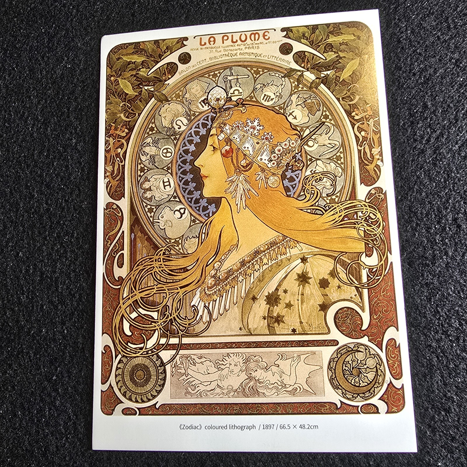 Art Nouveau Postcard - Alphonse Mucha, La Plume