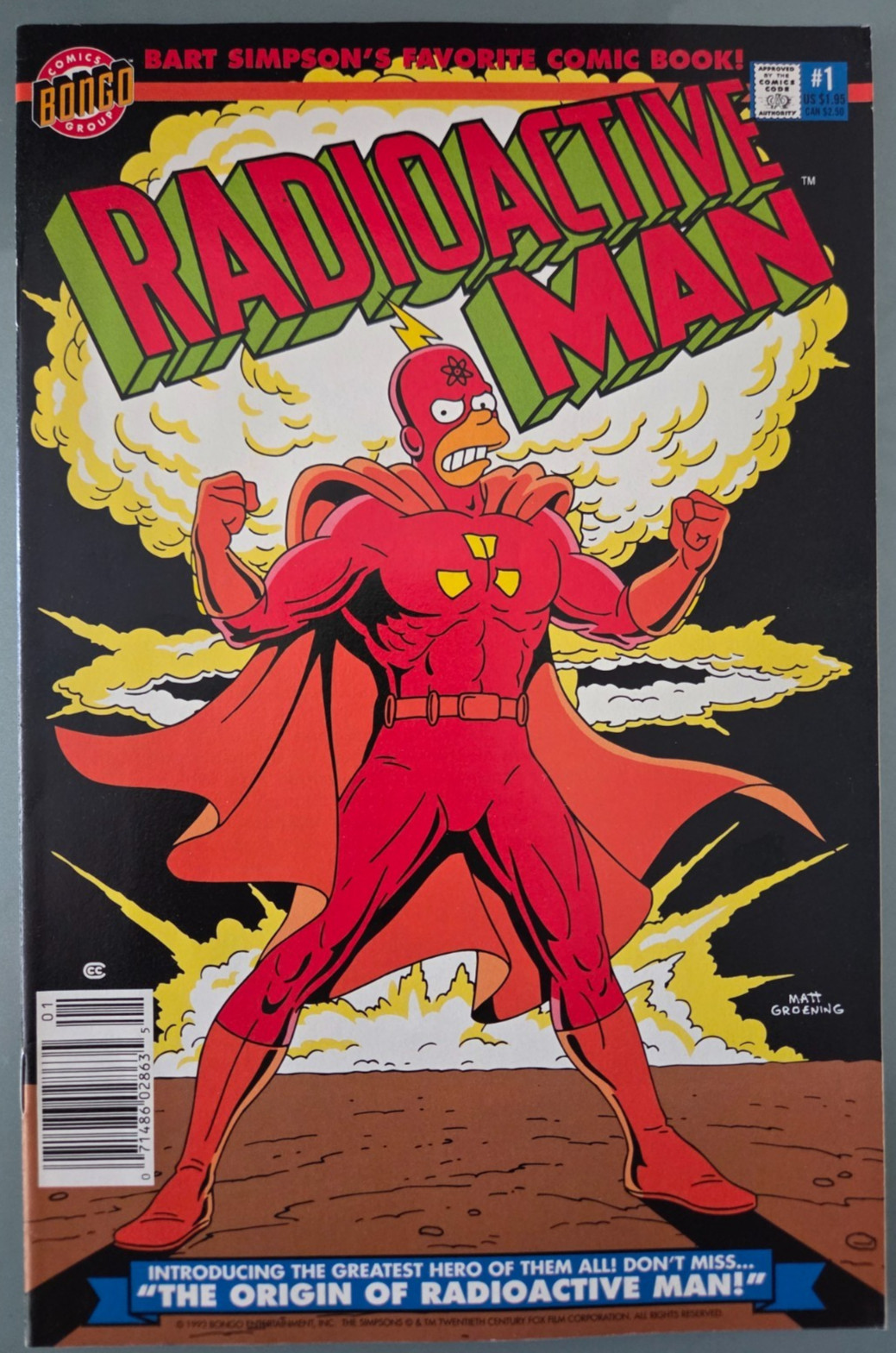 RADIOACTIVE MAN #1 (1993) BONGO SIMPSONS COMICS NEWSSTAND EDITION RARE