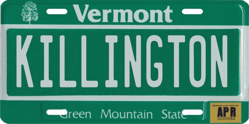 Vermont KILLINGTON 1990\'s Aluminum License Plate