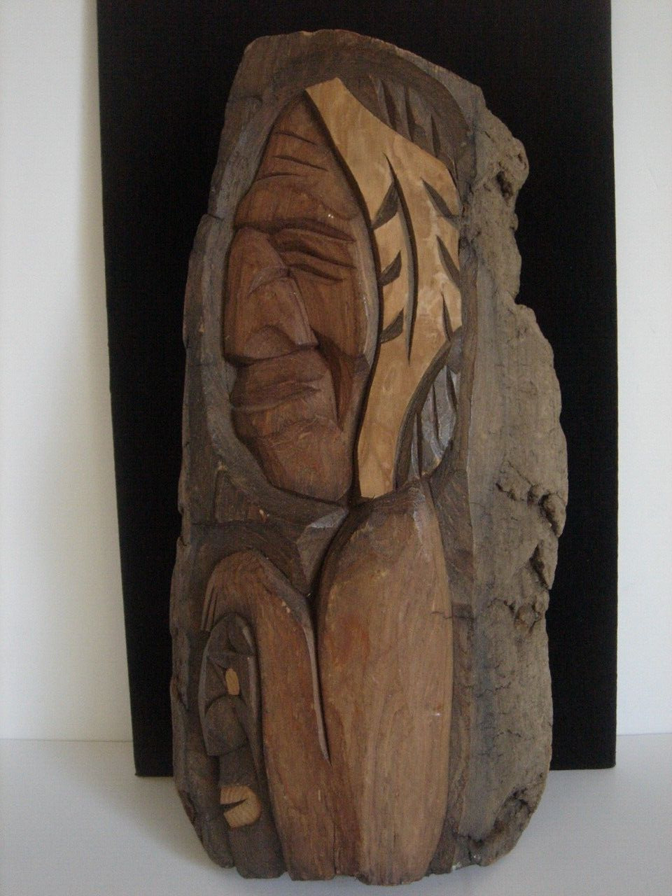 Art Wanik Carved Driftwood Folk Art Hand Crafted Solid Wood Hand Painted Canada