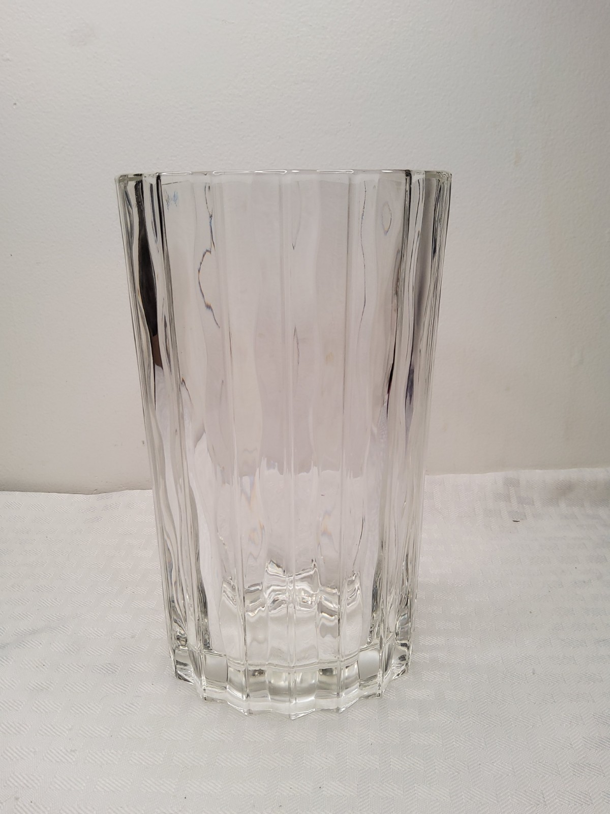 Heavy Studio Nova Wave Pattern  Glass Vase No Chips Or Cracks  (146)