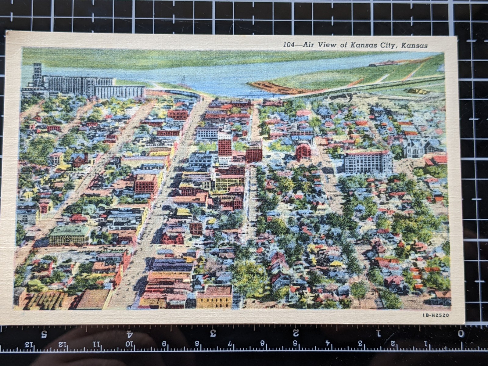Vintage Air view of Kansas City, Kansas City Kansas postcard 