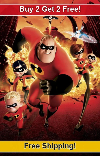 The Incredibles 2004-01 11x17 Movie TV Show Poster Buy 2 Get 2 Free 