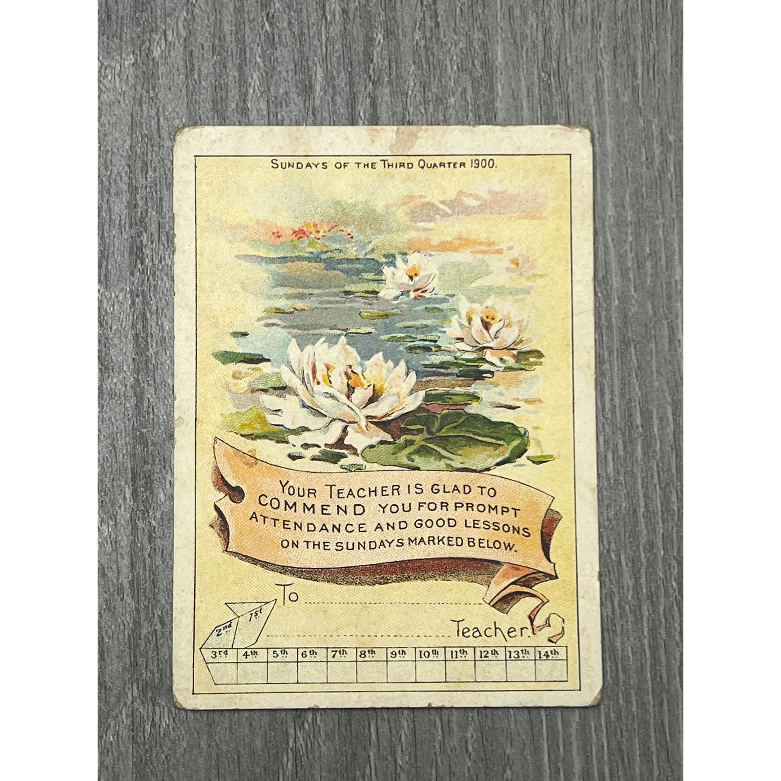 1900 Vtg Sunday School Card Water Lilies Bible Pictures For Our Little Ones 1900 Vtg Sunday School Card Water Lilies Bible Pictures For Our Little Ones