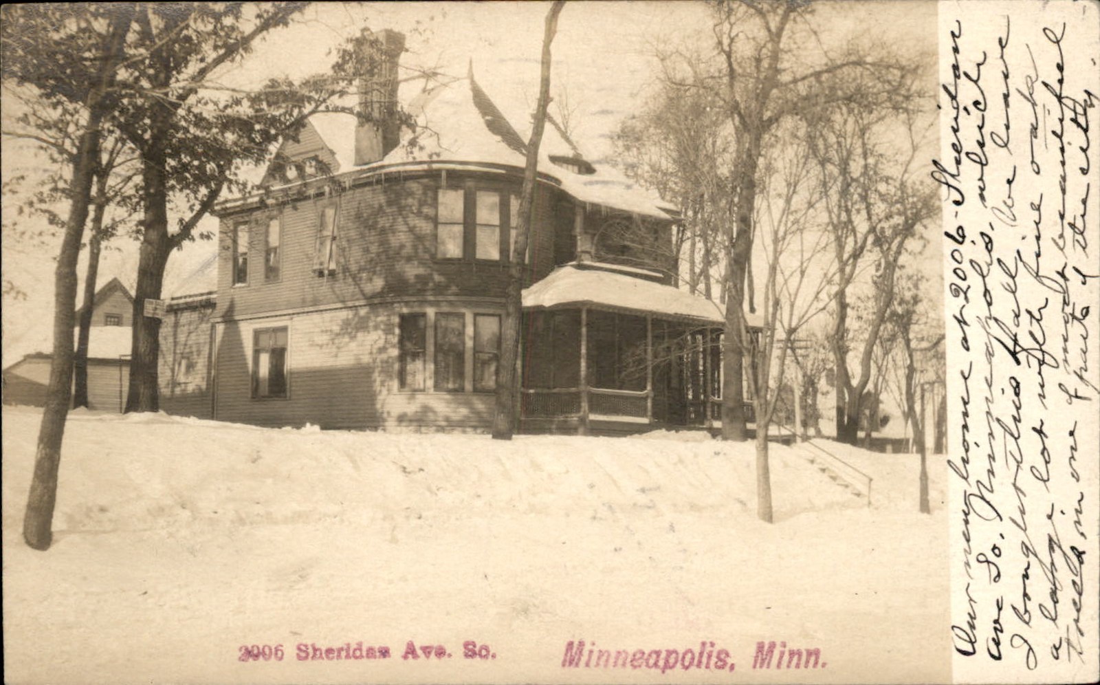 Minneapolis MN House c1900s-10s Real Photo Vintage Postcard bhn Minneapolis MN House c1900s-10s Real Photo Vintage Postcard bhn