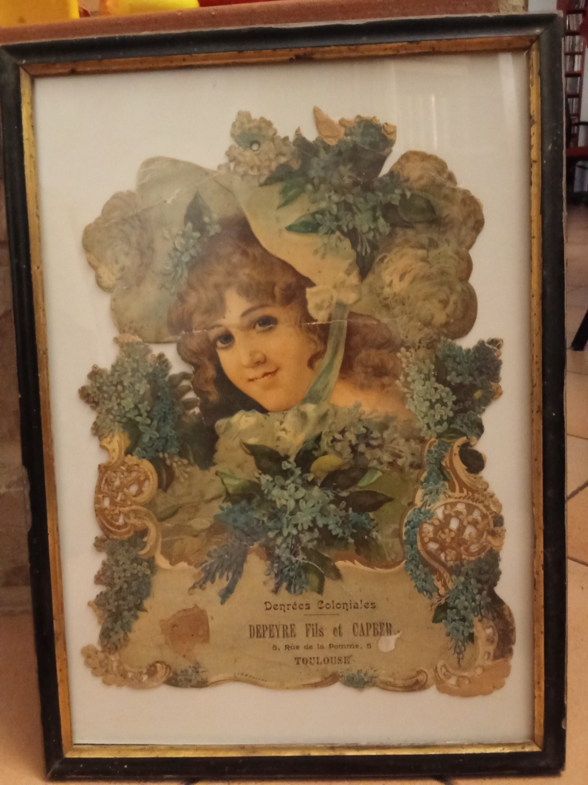 RARE.ADVERTISING CHROME-1923-DEPEYRE FILS AND CAPBER.COLONIAL DENREES.29X40 RARE.ADVERTISING CHROME-1923-DEPEYRE FILS AND CAPBER.COLONIAL DENREES.29X40