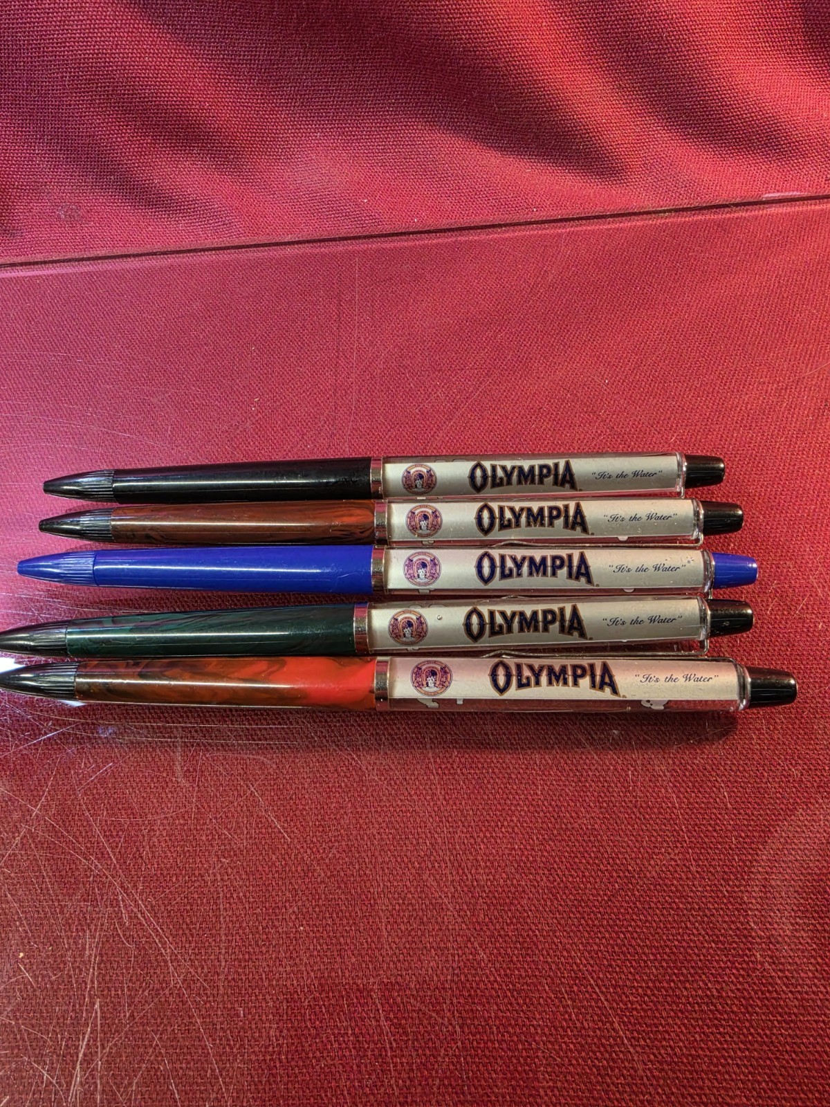 5 NOS VTG Olympia Beer Advertising Pens Its The Water Tavern Scene Denmark 5 NOS VTG Olympia Beer Advertising Pens Its The Water Tavern Scene Denmark