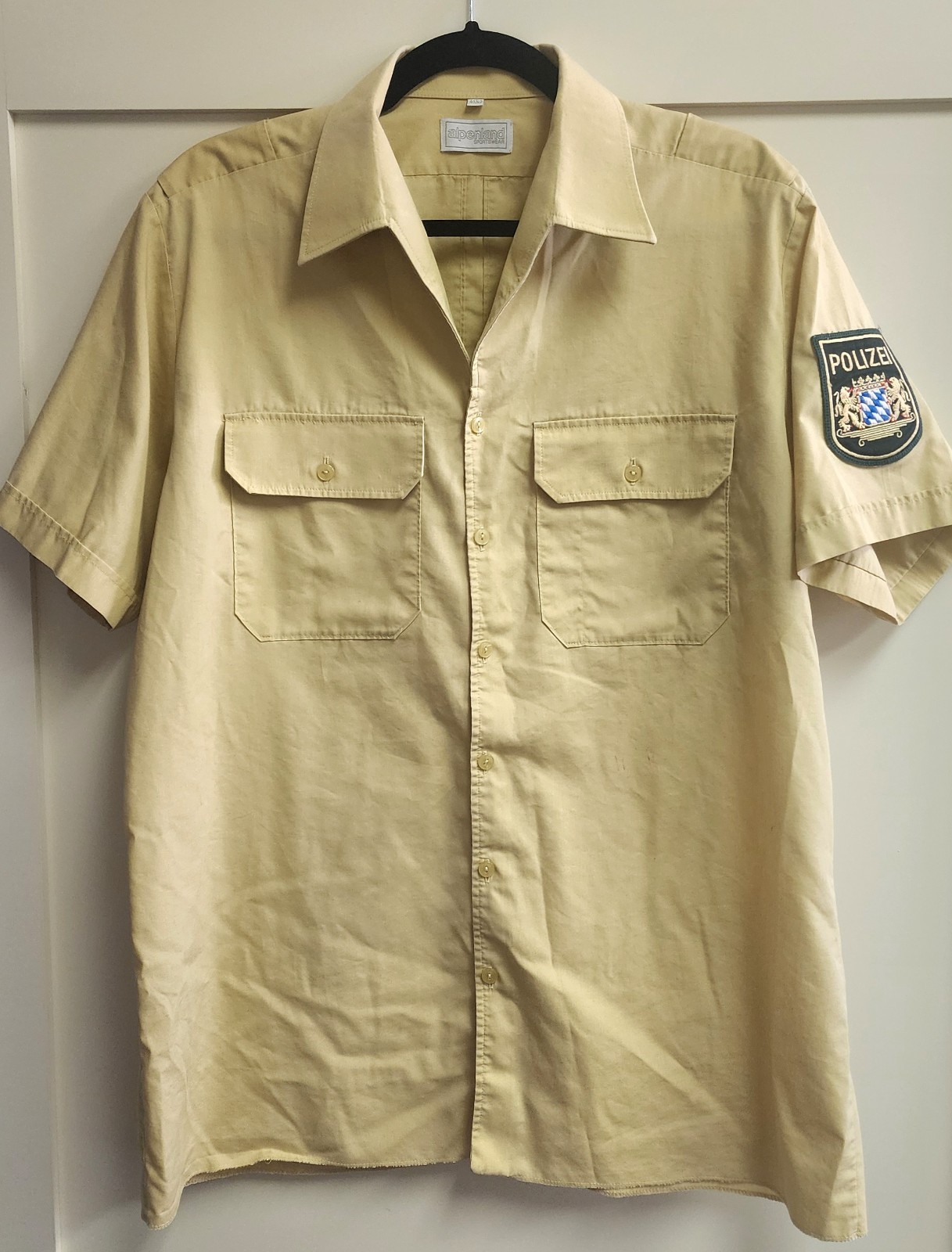Vintage 1992 German Police Polizei Short Sleeve Shirt L 41/42