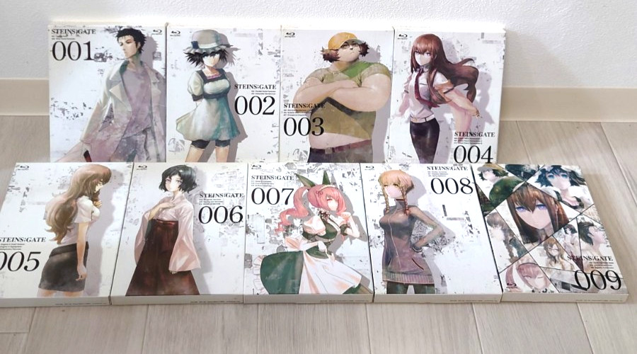 Steins Gate All 1-9 Volumes First Limited Edition Blu-Ray Complete Set Used
