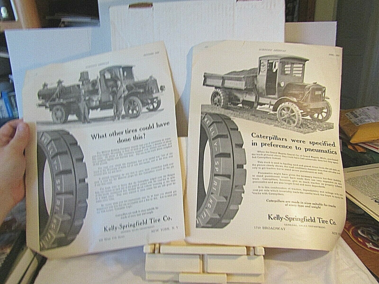 1922 Kelly Springfield tires 2 ads 14x11\ 1922 Kelly Springfield tires 2 ads 14x11\