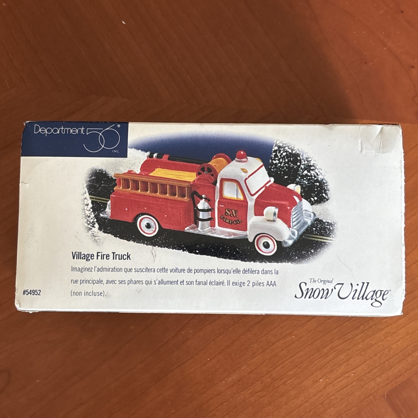 Department 56 Snow Village Fire Truck 54952 Handpainted Christmas Accessory