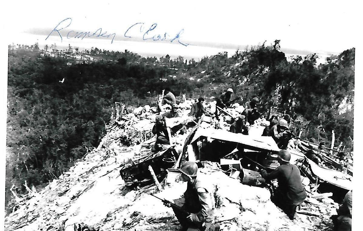 Ramsey Clark signed 4x6 photo WW II Marine Attorney General Rare COA LOOK