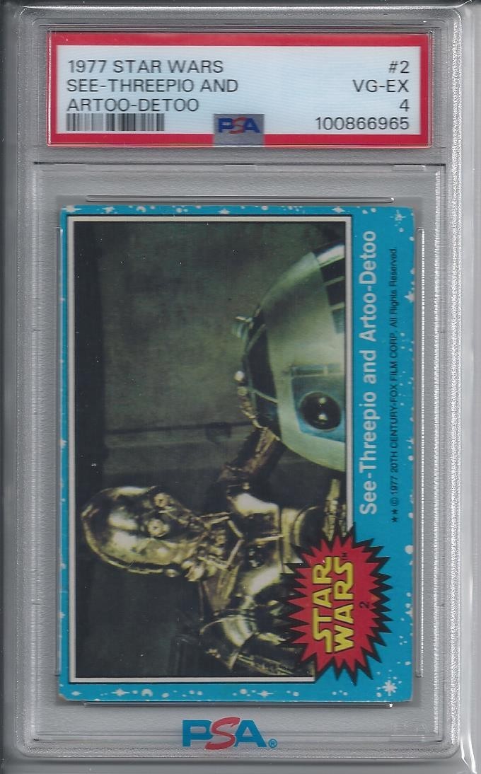 1977 Topps Star Wars Series 1 See-Threepio and Artoo-Detoo #2 - PSA 4 VG-EX