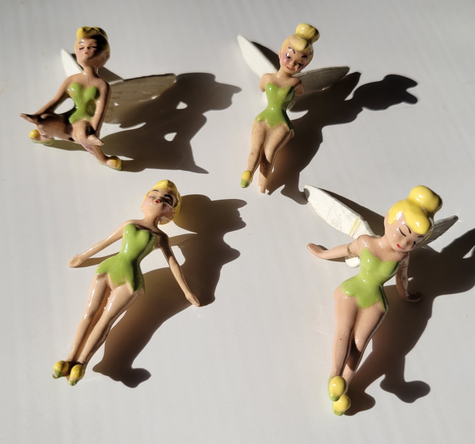 4 DISNEY Hagen Renaker TINKER BELL Figures AS-IS Broken Condition Figurine Lot
