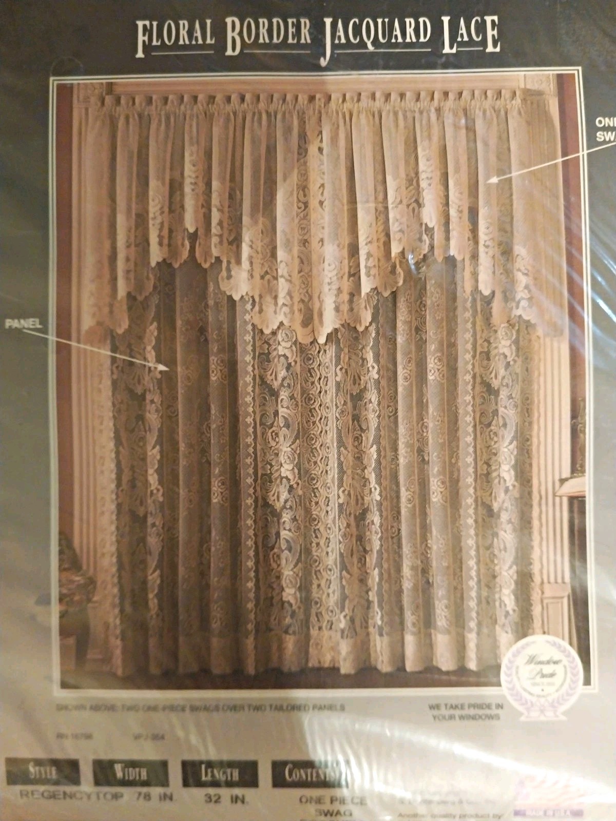 Vintage 1997 Lace Curtains 2 Panels 58\