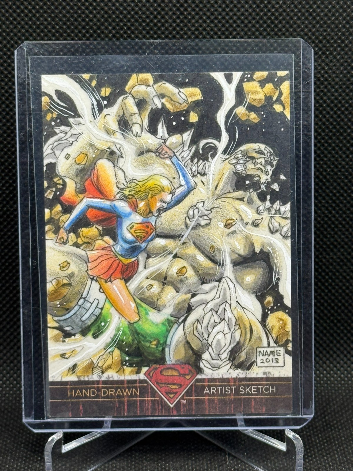 2013 Superman: The Legend Artist Proof Sketch Card Eman Casallos Supergirl AP