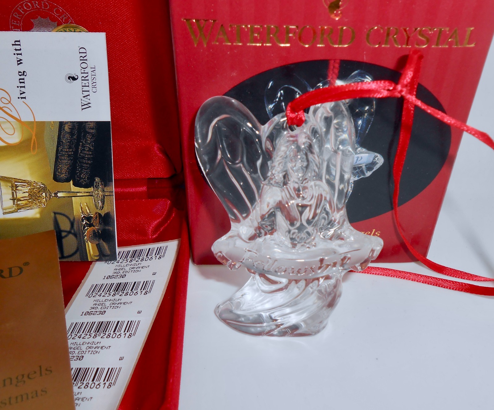 1999 Waterford FELLOWSHIP Angel Ornament 3rd Edition THE MILLENNIUM ANGELS H71