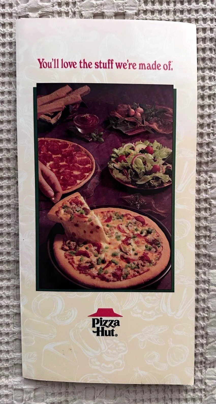 Vintage 1996 Pizza Hut Menu Book Its Lunch Buffet Stuffed Crust Pizza Head 1990s