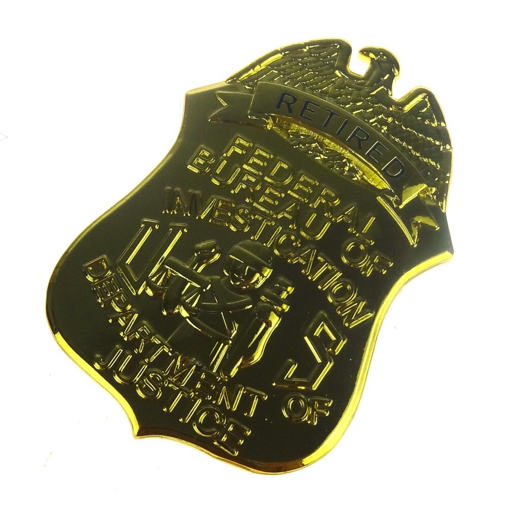 Novelty Collectable US FBI Retired Department of Justice Badge Money Clip